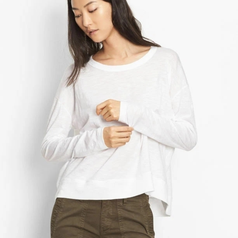 Women's White Long Sleeve Top